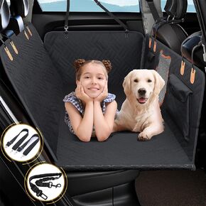 Back Seat Extender for Dogs-Supports 330lb, Dog Car Seat Cover with Hard Bottom-Detachable Waterproof,600D Heavy Duty Scratch Proof Nonslip Soft Car Pet Backseat Protector,Dog Hammock for Car