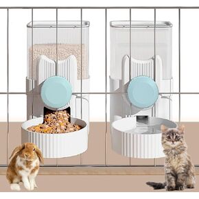 Kathson Hanging Automatic Cat Feeder and Water Dispenser, Blue, 7.8in x 8.2in x 4.7in, BPA-Free Plastic, Ideal for Cats, Puppies, Rabbits, Guinea Pigs, Chinchillas, Hedgehogs