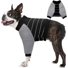 KOESON Dog Recovery Sleeve,Soft Dog Surgery Recovery Suit Front Legs Dog Sleeves for Wounds Front Legs,Dog Leg Sleeve to Stop Licking Dog Elbow Protector,Dog Cone Collar Alternative Orange L