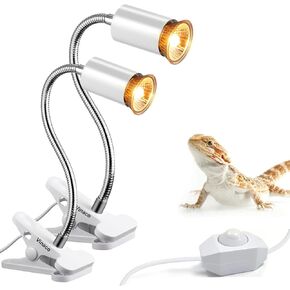 Vinaco UVA UVB ضوء الزواحف، 2 حزمة كاملة الطيف 360 درجة مصباح الحرارة الزواحف، ضوء الحرارة عكس الضوء للزواحف مع المشبك الثقيلة لملحقات خزان السلاحف التنين الملتحي حوض السمك الخفيفة in Kuwait