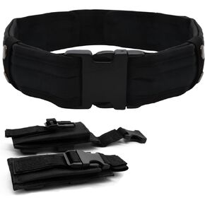 Tactical Belt, Quick Disassembly Outdoor Combat Belt for Duty, Tactical Belt Pouch with Multifunctional Portable Ltems for Men and Military Fans, Black