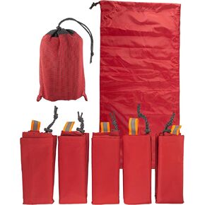 Deer & Elk Red Synthetic Game Bags for Hunting. Features 5 Rugged & Lightweight Meat Bags Measuring 16" by 34" with Drawstring, Reflective Webbing, Machine Washable & Reusable