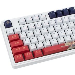 GEKUCAP PBT Keycaps 133 Keys Black Pink Large Print Letters Keycaps Cherry Profile Custom Keycaps Dye Sublimation Key Cap Set for Cherry MX Switches Gaming Mechanical Keyboard