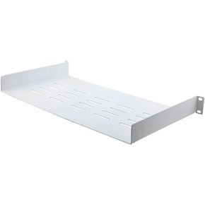 NavePoint 1U Rack Shelf for Server Rack Network Cabinets – Cantilever Rack Mount Shelf 10" Deep, White, Pre-Assembled – Compatible with 19 Inch Standard Equipment