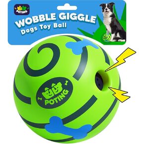 Giggle Ball for Dogs, Interactive Dog Toys, Funny Giggle Sound Toy Ball, Chew Toys for Large Medium Small Dogs, Fun Giggle Sounds Attract Attention When Rolled or Shaken - 5.51 inch