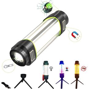 مصابيح يدوية قابلة لإعادة الشحن، مصباح يدوي LED مغناطيسي، مصباح يدوي تكتيكي فائق السطوع مع ضوء جانبي، IPX68 مقاوم للماء، مصباح يدوي خارجي متعدد الوظائف للتخييم (أسود) in Kuwait