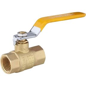 EFIELD 1/2 Inch 600 WOG FNPT Heavy Duty Full Port Brass Ball Valve FIP Threaded, Yellow Level