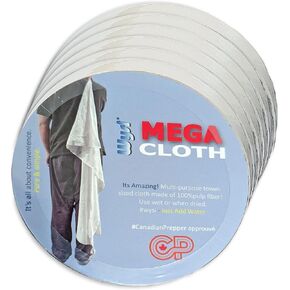 Compressed MEGA Cloths, 22x48 Travel Towel Tablets - Pack of 6 - Soft, Lint-Free, Just Add Water - Camping - Cleaning - Emergency Preparedness Kits - 100% All Natural Cellulose Utility Cloths
