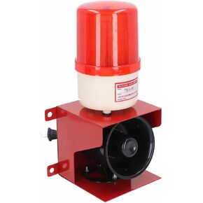 Industrial Alarm, Emergency Warning Light Outdoor Alarm,Alarm Siren with Strobe Light,Audible and Visual LED Strobe Alarm High Decibel Sound Security Siren