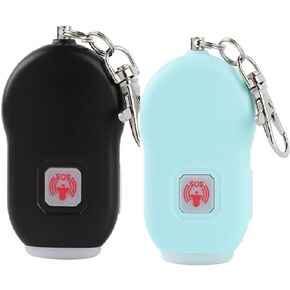 2024 130db self Defense Emergency sos Safety Personal Rechargeable 2 Pack Flashlight Alarm Keychain Best Safe Gift for Kids Women Elderly with led Light(White,Pink)