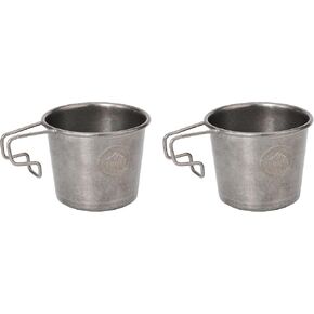 2pcs Stainless Steel Camping Sierra Cup 350ml, Black