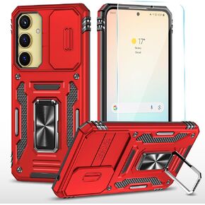 SunStory for Samsung Galaxy A55 5G Case with HD Screen Protector & Slide Camera Cover & Kickstand,A55 5G Phone Case [Military-Grade] for Samsung A55 (Z_Green)