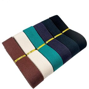 1 Inch Heavy Cotton Webbing 12 Yards 6 Colors Mixed Webbing Straps for Bags Handles,Tote Bag Webbing，Cloth Belt,Making Outdoor Supplies