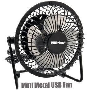iMBAPrice 4" Quiet USB Mini Desktop Fan with ON/OFF Switch - Light Blue in Retail Box