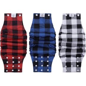 CuteBone Male Dog Diapers Washable with Snaps Doggie Belly Band Reusable 3pcs a Pack for Male Dogs Wraps KDM03XL