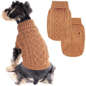 Dog Sweaters for Small Dogs Warm Small Dog Sweater Winter Dog Clothes Chihuahua Sweaters Cute Puppy Sweater Cable Knit Pet Clothes Christmas Dog Outfit Cat Sweater (Green, Small)