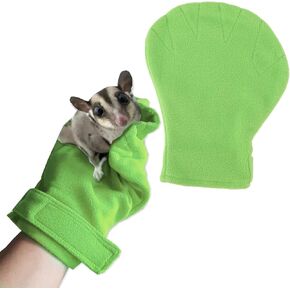 Zerodis Small Animals Calming Glove,Sugar Gliders Comfy Bonding Mitt Anti Bite Pet Handling Glove Grooming Bite Proof Supplies for Hedgehogs Rats Hamsters (Green)