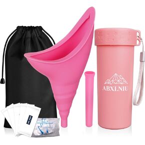 Update Female Urination Device with Cup, Female Urinal Pee Funnel for Women to Standing Up Pee, Womens Pee Funnel Post Surgery Urine Funnel, She Pee Wee Cup for Car, Travel