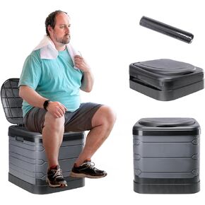 Portable Toilet for Camping, XXXL Extra Large Folding Toilet for Adults, Travel Potty for Camping, Hiking, RoadTrip, Car, Tent, Truck Drivers, the Aged