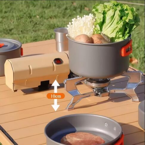موقد البيوتان القابل للطي من CJC، موقد تخييم محمول، موقد تخييم الغاز في الهواء الطلق مع حقيبة تخزين مناسبة للطهي والنزهات وحقيبة الظهر والمشي لمسافات طويلة والمغامرة والسفر في الفناء ورحلة RV (أبيض) in Kuwait