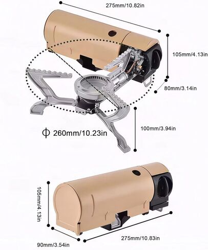 موقد البيوتان القابل للطي من CJC، موقد تخييم محمول، موقد تخييم الغاز في الهواء الطلق مع حقيبة تخزين مناسبة للطهي والنزهات وحقيبة الظهر والمشي لمسافات طويلة والمغامرة والسفر في الفناء ورحلة RV (أبيض) in Kuwait