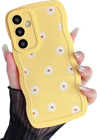 ZTOFERA متوافق مع حافظة Samsung Galaxy S23 FE 5G، إطار مموج فريد من نوعه بنمط ديزي، تغطية كاملة من السيليكون السائل الناعم المقاوم للصدمات وحافظة واقية للعدسات لهاتف Samsung S23 FE، بيج in Saudi Arabia