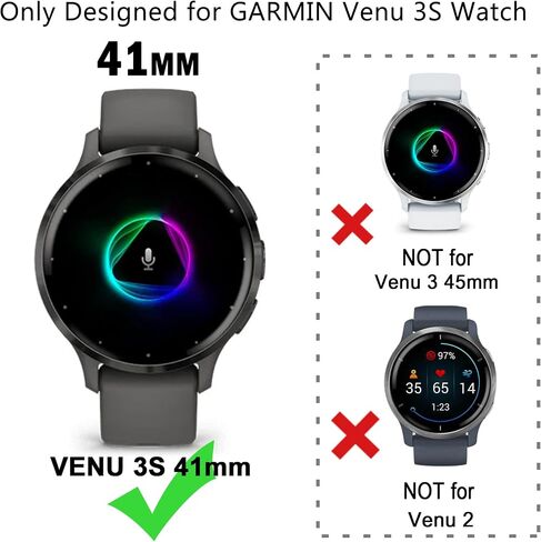 9 عبوات من واقي شاشة الساعة لـ GARMIN Venu3S مقاس 41 مم، حافظة مرصعة بحجر الراين اللامع وغطاء واقٍ ناعم من مادة TPU لساعة VENU3S الذكية (9 ألوان) in Kuwait