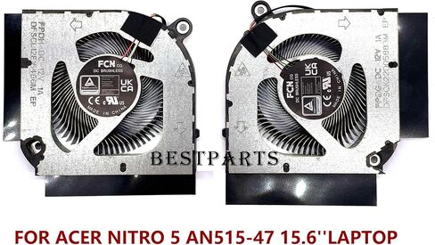 BestParts New Genuine CPU+GPU Fan Replacement for ACER Nitro 5 (AN515-47) Gaming Laptop 15.6'', P/N: FPDG DFSCK22D05883M, FPDH DFSCL12E16486M, 12V Fan in Saudi Arabia