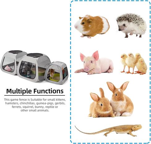 Tenrai Cat Playpen، تصميم شبه منحرف من أجل وضع أفضل، خيمة محمولة للحيوانات الأليفة للاستخدام الخارجي والداخلي للقطط والجرو، حاوية لعب للكلاب، شقق للقطط in Kuwait