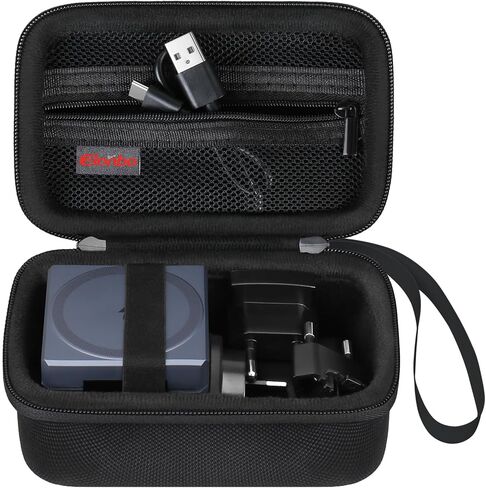 حقيبة حمل Elonbo لمكعب Anker 3 في 1 مع MagSafe، شاحن لاسلكي قابل للطي بقدرة 15 وات بحد أقصى، غطاء تخزين للسفر، حقيبة منظم لمحطة الشحن، جيب شبكي يناسب الشاحن باللون الأسود in Kuwait
