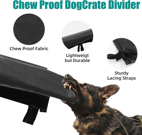 HOMBYS Chew Proof Dog Crate Divider Panel (Divider Only, Without Crate), Lightweight Dog Kennel Divider with Ties, Dog Crate Accessories for Puppy Crate Training, Black, 20" H x 19“W in Saudi Arabia