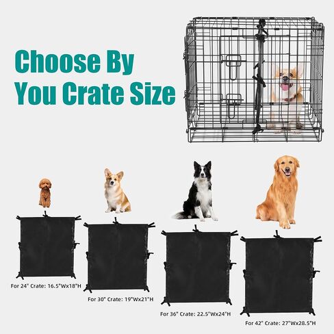HOMBYS Chew Proof Dog Crate Divider Panel (Divider Only, Without Crate), Lightweight Dog Kennel Divider with Ties, Dog Crate Accessories for Puppy Crate Training, Black, 20" H x 19“W in Saudi Arabia