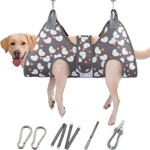 Dog Grooming Hammock for Medium/Large Dogs with Nail Clippers/Nail Trimmers, Dog Grooming Harness for Nail Trimming, Pet Grooming Sling Helper in Kuwait