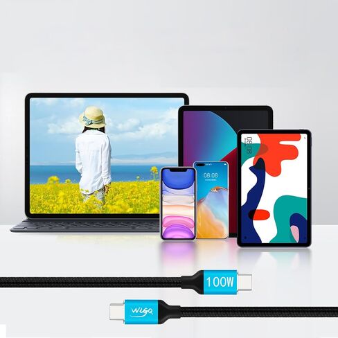 WLGQ Thunderbolt USB4 Data Cable, USB C to USB C Cable 40Gbps Data Transfer, 240W Power Delivery, 3.3FT in Saudi Arabia