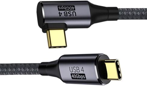 chenyang 90 Degree Angled USB-C to USB-C USB4 Cable 40Gbps with 100W Charging UHD 8K 5K 4K@60Hz USB4.0 Compatible with Thunderbolt3/4 0.5M in Saudi Arabia