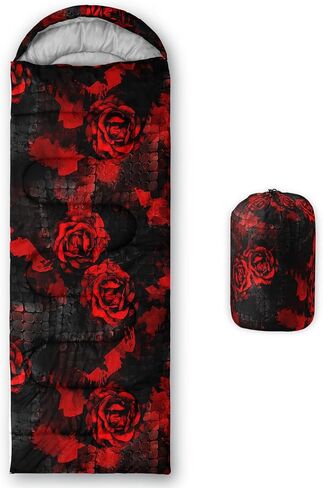 حقيبة نوم مطبوعة على شكل زهور من axolotl للبالغين حقيبة تخييم زهرية مع كيس ضغط وردي عتيق مقاوم للماء وخفيف الوزن وقابل للحمل لمدة 3 فصول والسفر في الهواء الطلق والمشي لمسافات طويلة ومعدات معدات التخييم in Kuwait