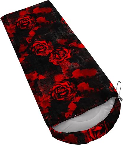 حقيبة نوم مطبوعة على شكل زهور من axolotl للبالغين حقيبة تخييم زهرية مع كيس ضغط وردي عتيق مقاوم للماء وخفيف الوزن وقابل للحمل لمدة 3 فصول والسفر في الهواء الطلق والمشي لمسافات طويلة ومعدات معدات التخييم in Kuwait