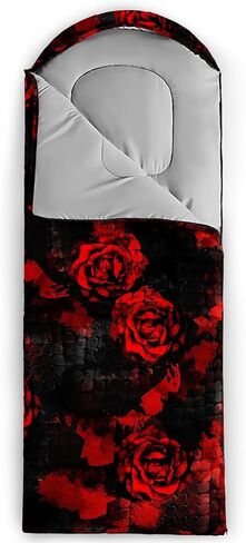 حقيبة نوم مطبوعة على شكل زهور من axolotl للبالغين حقيبة تخييم زهرية مع كيس ضغط وردي عتيق مقاوم للماء وخفيف الوزن وقابل للحمل لمدة 3 فصول والسفر في الهواء الطلق والمشي لمسافات طويلة ومعدات معدات التخييم in Kuwait