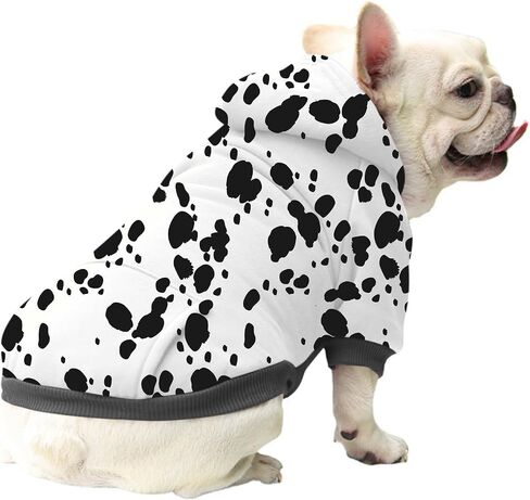 Halloween Dalmatian Dog Costume, Dalmatians Print Winter Clothes Sweaters for Halloween Cosplay Autumn Pets' Wear Dog Winter Hoodies with Pocket for Medium Large Dogs M in Saudi Arabia
