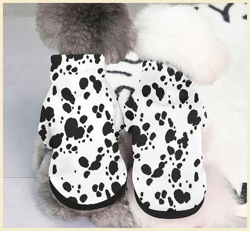 Halloween Dalmatian Dog Costume, Dalmatians Print Winter Clothes Sweaters for Halloween Cosplay Autumn Pets' Wear Dog Winter Hoodies with Pocket for Medium Large Dogs M in Saudi Arabia