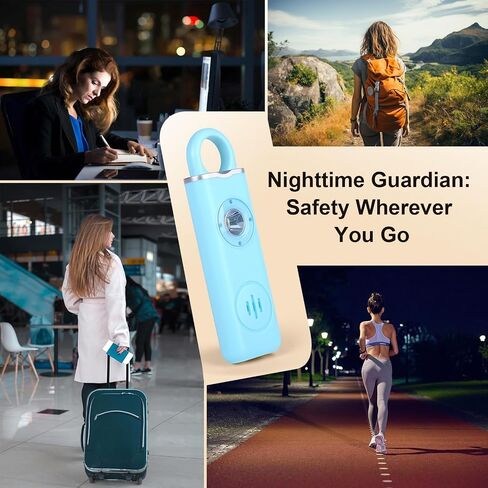 Personal Safety Alarm for Women, Rechargeable 130dB Self Defense Keychain with Strobe Light, Elegant Self Defense Siren Alarm in 4 Pop Colors, Compact Keychain Alarm for Women in Saudi Arabia