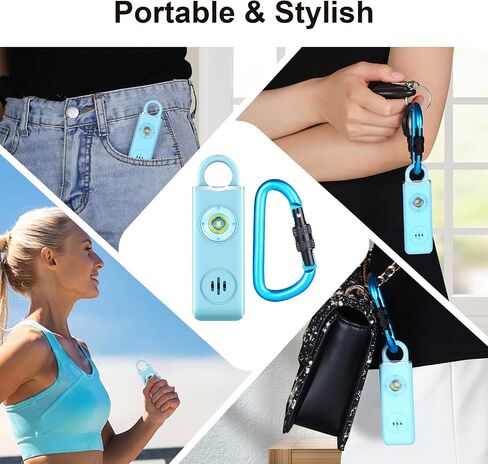 Personal Safety Alarm for Women, Rechargeable 130dB Self Defense Keychain with Strobe Light, Elegant Self Defense Siren Alarm in 4 Pop Colors, Compact Keychain Alarm for Women in Saudi Arabia
