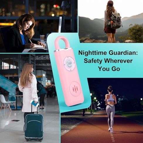 Personal Safety Alarm for Women, Rechargeable 130dB Self Defense Keychain with Strobe Light, Elegant Self Defense Siren Alarm in 4 Pop Colors, Compact Keychain Alarm for Women in Saudi Arabia
