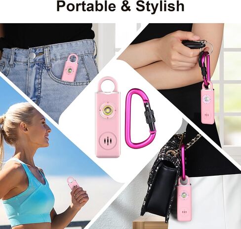 Personal Safety Alarm for Women, Rechargeable 130dB Self Defense Keychain with Strobe Light, Elegant Self Defense Siren Alarm in 4 Pop Colors, Compact Keychain Alarm for Women in Saudi Arabia