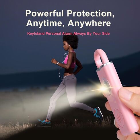 Personal Safety Alarm for Women, Rechargeable 130dB Self Defense Keychain with Strobe Light, Elegant Self Defense Siren Alarm in 4 Pop Colors, Compact Keychain Alarm for Women in Saudi Arabia