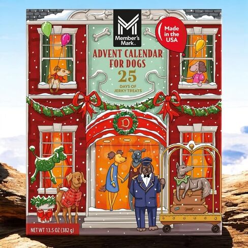 MM Dog Jerky Treat Advent Calendar، 13.5 أونصة، خالي من الحبوب، بدون ذرة أو قمح أو فول الصويا in Kuwait