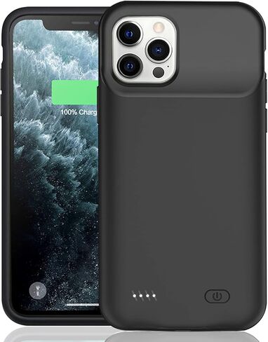 حافظة بطارية لهاتف iPhone 11 Pro Max، حافظة شحن واقية محمولة محسّنة بقدرة 8500 مللي أمبير في الساعة قابلة لإعادة الشحن وقابلة لإعادة الشحن، حزمة بطارية ممتدة متوافقة مع حافظة شاحن iPhone 11 Pro Max (6.5 بوصة) (أسود) in Kuwait