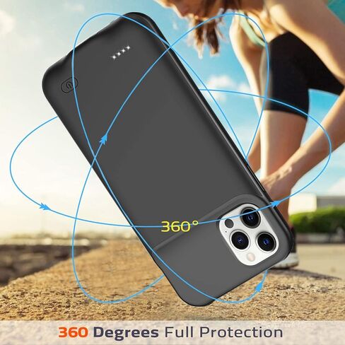 حافظة بطارية لهاتف iPhone 11 Pro Max، حافظة شحن واقية محمولة محسّنة بقدرة 8500 مللي أمبير في الساعة قابلة لإعادة الشحن وقابلة لإعادة الشحن، حزمة بطارية ممتدة متوافقة مع حافظة شاحن iPhone 11 Pro Max (6.5 بوصة) (أسود) in Kuwait