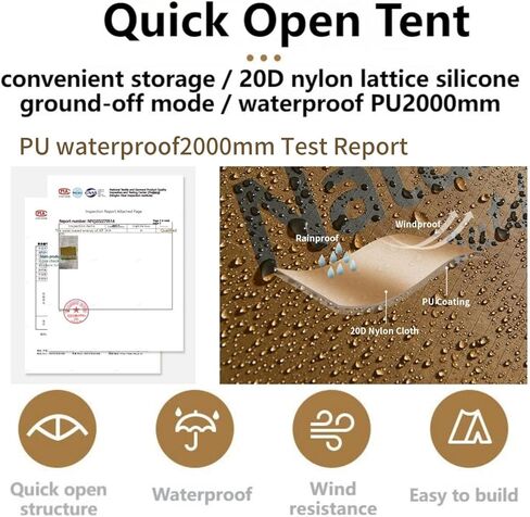 خيمة تخييم Naturehike بوزن 3.3 رطل/53 أونصة خفيفة الوزن وقابلة للطي تلقائيًا لشخص واحد مقاومة للماء والرياح ويمكن استخدامها مع سرير التخييم والمشي لمسافات طويلة والتخييم في الهواء الطلق in Kuwait