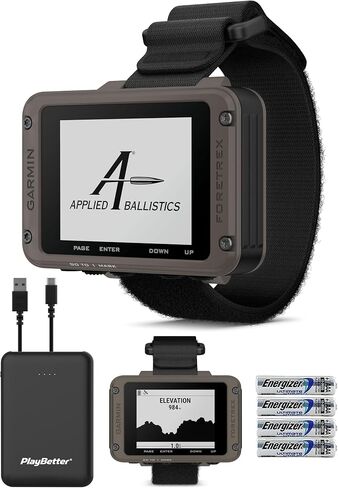 Garmin Foretrex 901 Ballistic Edition Wrist-Mounted GPS Navigator Bundle with Strap - Upgraded Multi-Band GNSS, Longer Battery Life with PlayBetter 5000mAh Powerbank & 4 x AAA Batteries in Saudi Arabia